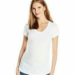 NWT WHITE Maternity Top Nursing Shirt M L Cute!